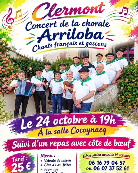Concert chorale Arriloba et repas côte de boeuf